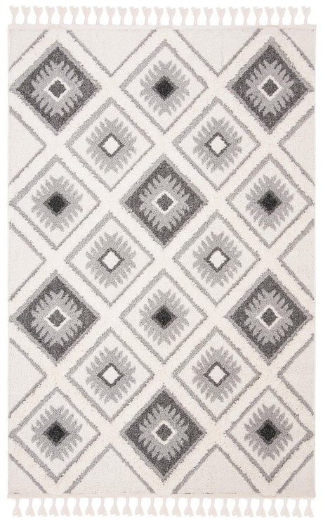 Safavieh Moroccan Tassel Shag Mts601F Ivory/Grey Area Rug