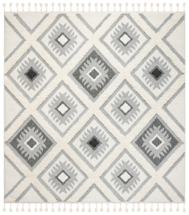 Safavieh Moroccan Tassel Shag Mts601F Ivory/Grey Area Rug