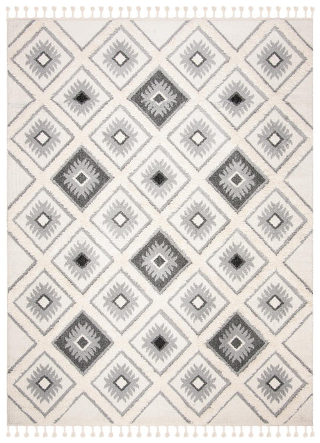 Safavieh Moroccan Tassel Shag Mts601F Ivory/Grey Area Rug