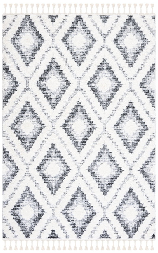 Safavieh Moroccan Tassel Shag Mts610A Ivory/Grey Area Rug