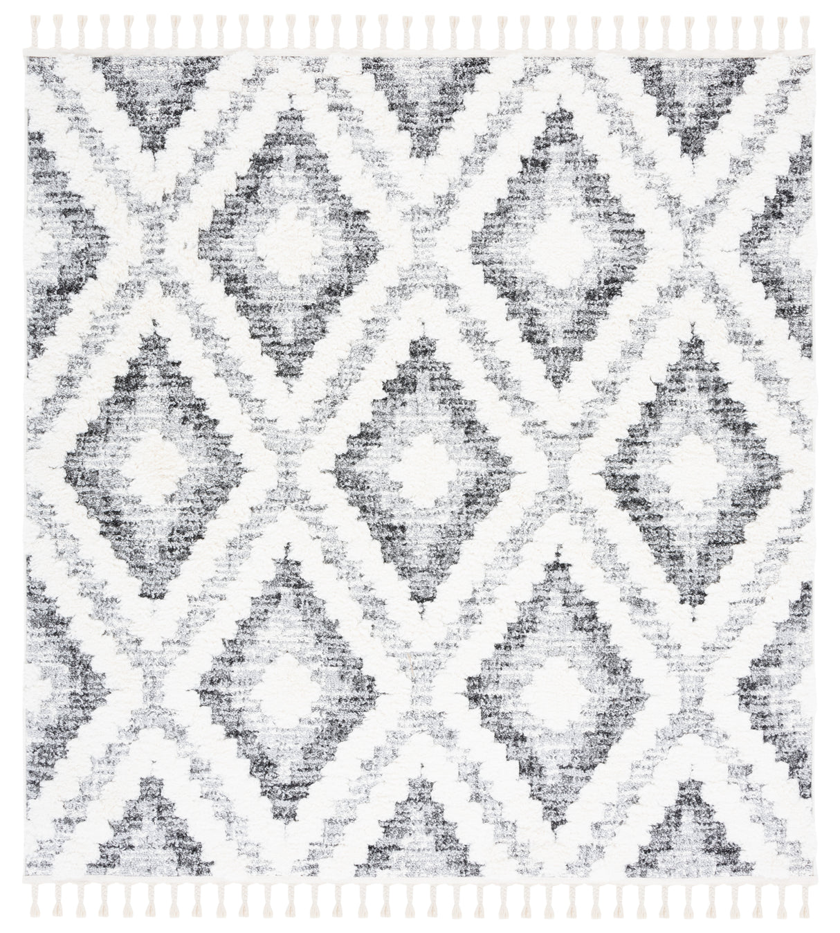 Safavieh Moroccan Tassel Shag Mts610A Ivory/Grey Rug.