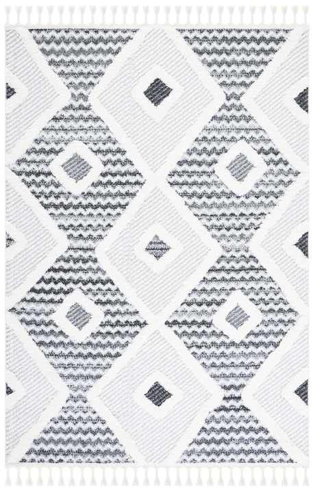 Safavieh Moroccan Tassel Shag Mts612F Grey/Ivory Rug.