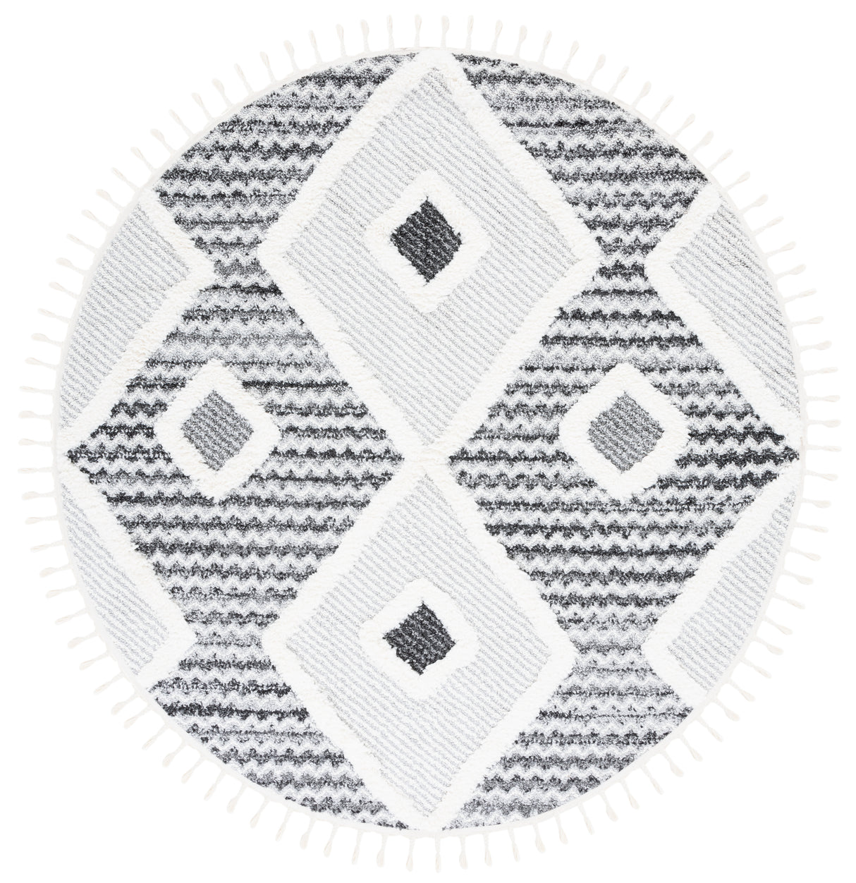 Safavieh Moroccan Tassel Shag Mts612F Grey/Ivory Rug.