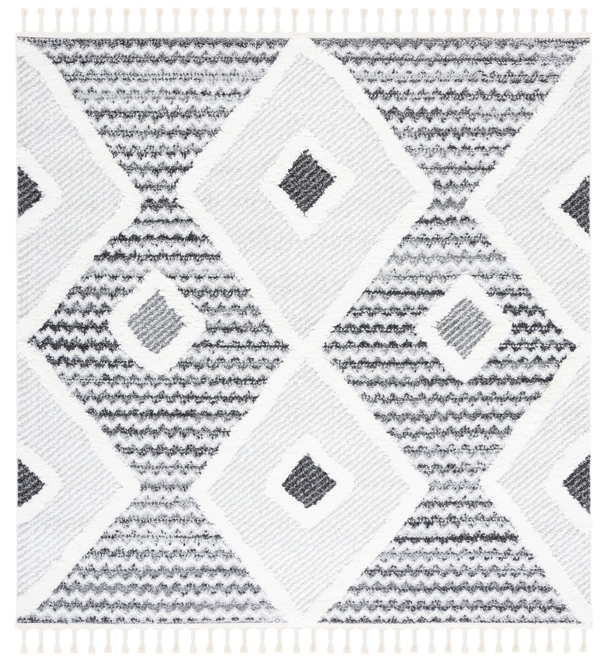 Safavieh Moroccan Tassel Shag Mts612F Grey/Ivory Area Rug