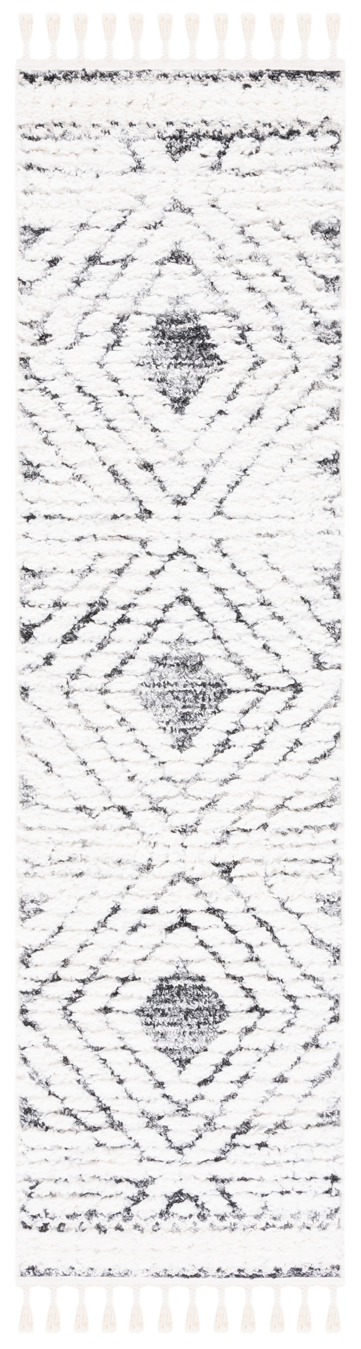 Safavieh Moroccan Tassel Shag Mts614A Ivory/Grey Rug.