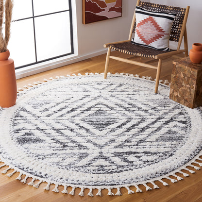 Safavieh Moroccan Tassel Shag Mts614A Ivory/Grey Area Rug