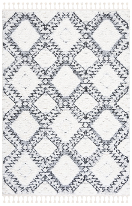 Safavieh Moroccan Tassel Shag Mts616A Ivory/Grey Rug.