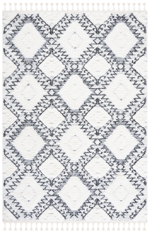 Safavieh Moroccan Tassel Shag Mts616A Ivory/Grey Rug.