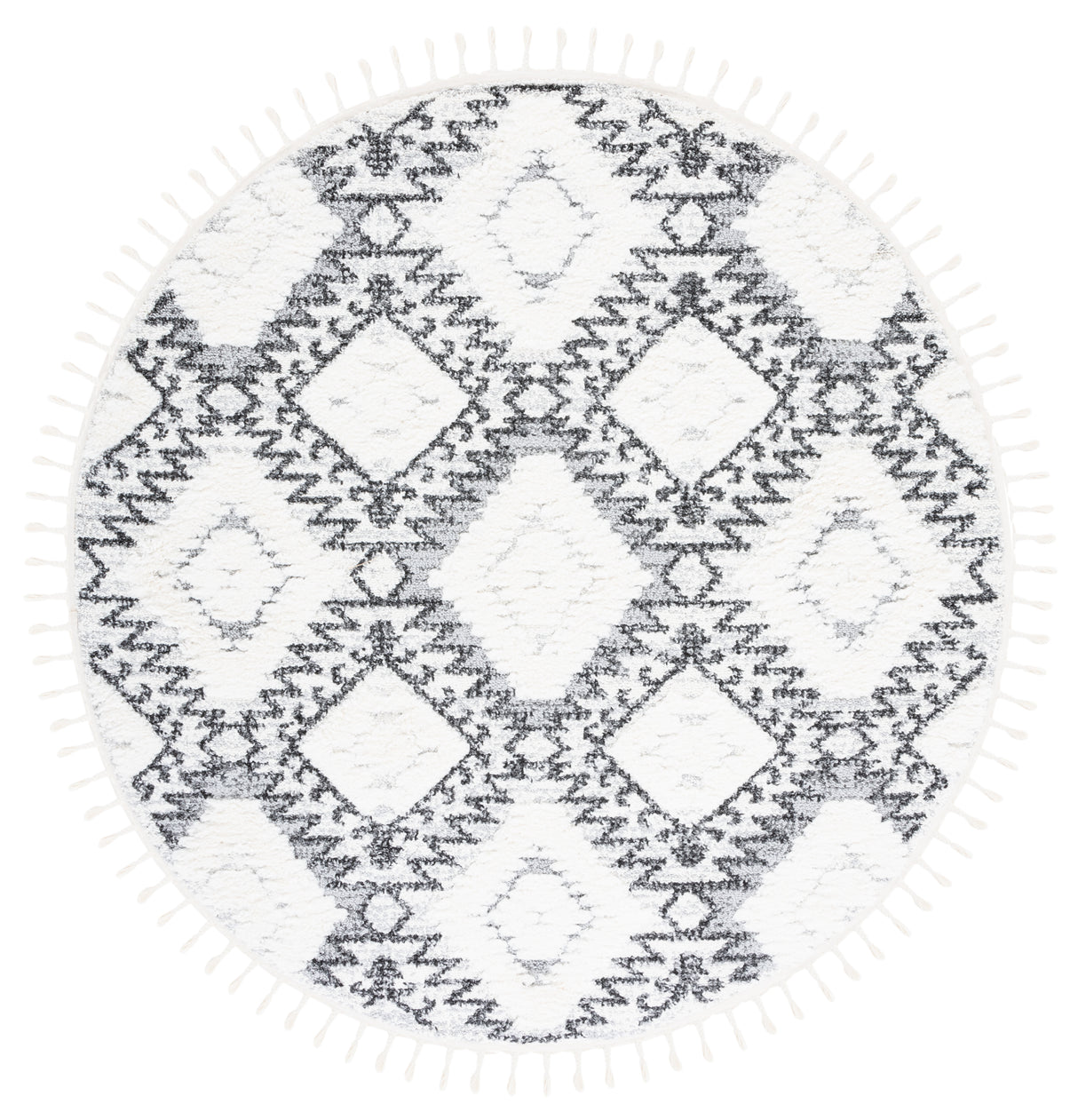 Safavieh Moroccan Tassel Shag Mts616A Ivory/Grey Rug.