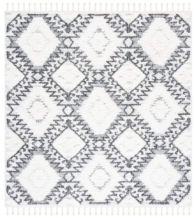 Safavieh Moroccan Tassel Shag Mts616A Ivory/Grey Rug.