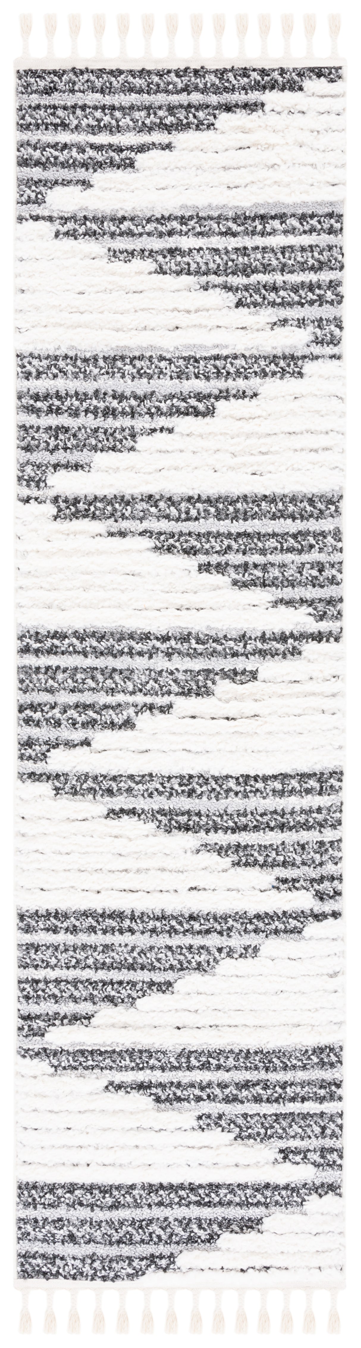 Safavieh Moroccan Tassel Shag Mts622F Dark Grey/Ivory Rug.