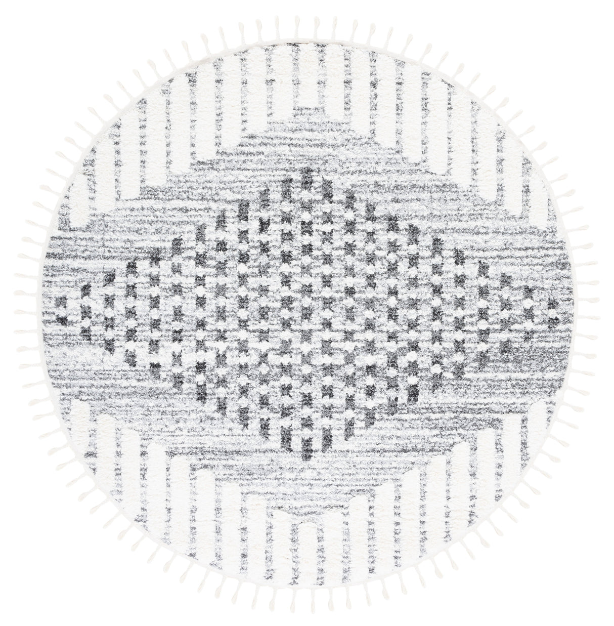 Safavieh Moroccan Tassel Shag Mts624F Grey/Ivory Rug.