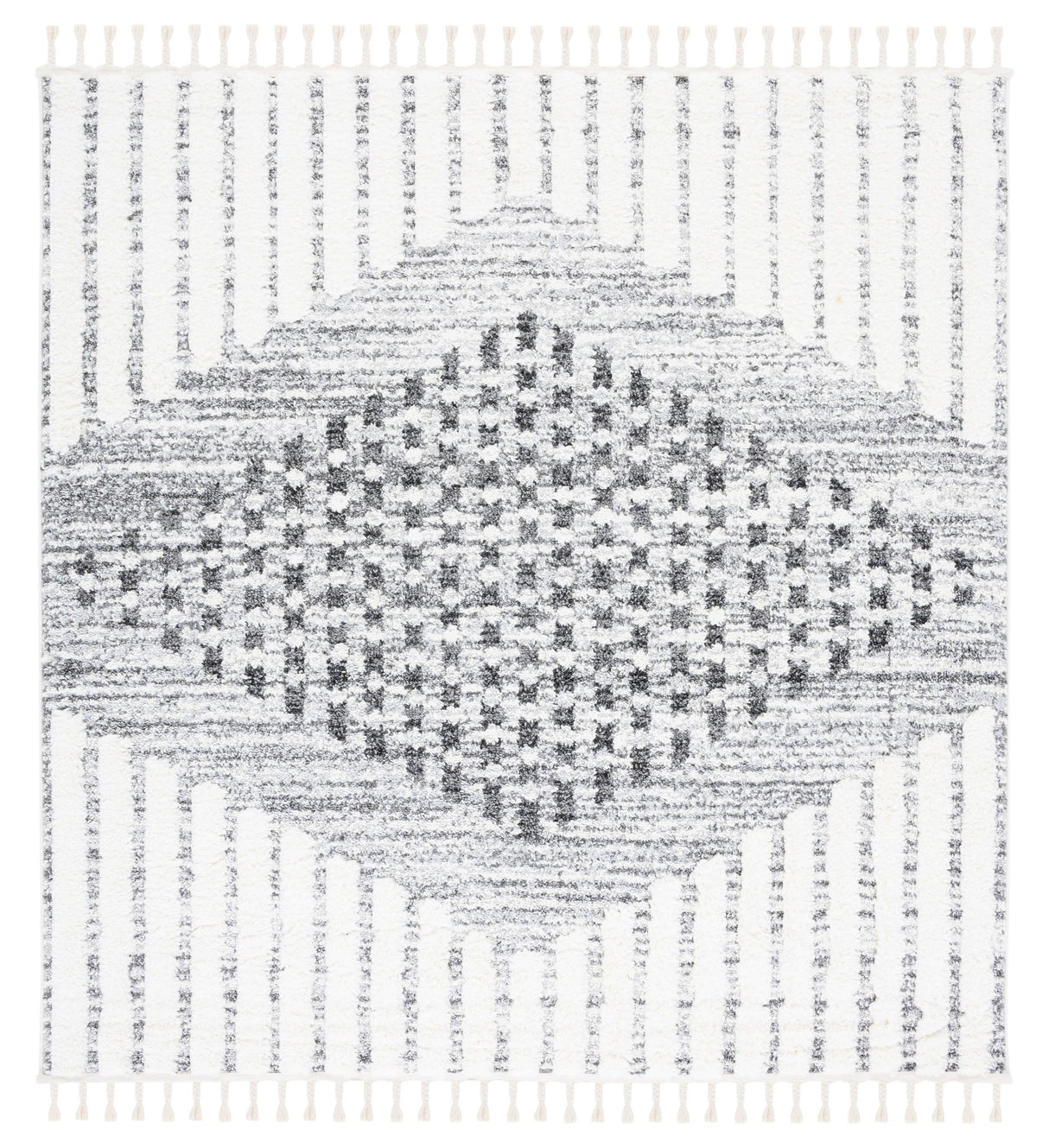 Safavieh Moroccan Tassel Shag Mts624F Grey/Ivory Rug.