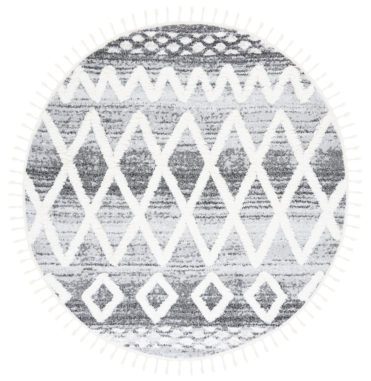 Safavieh Moroccan Tassel Shag Mts626F Grey/Ivory Rug.