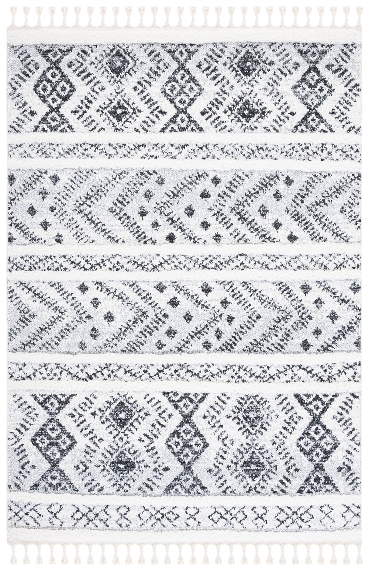 Safavieh Moroccan Tassel Shag Mts630A Ivory/Grey Rug.