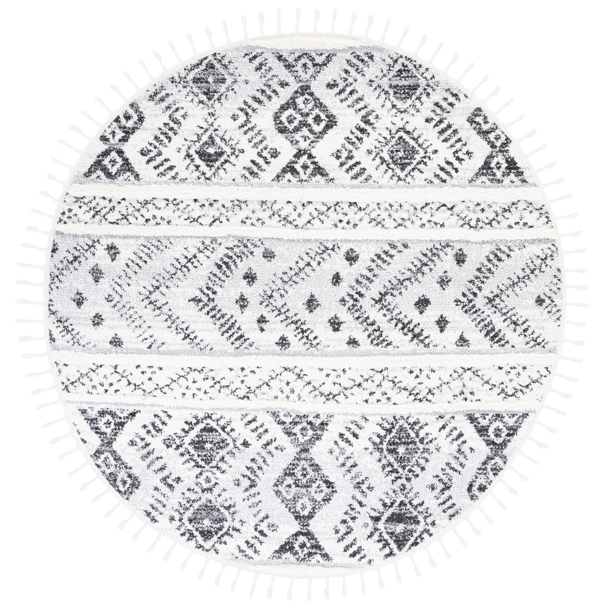 Safavieh Moroccan Tassel Shag Mts630A Ivory/Grey Rug.