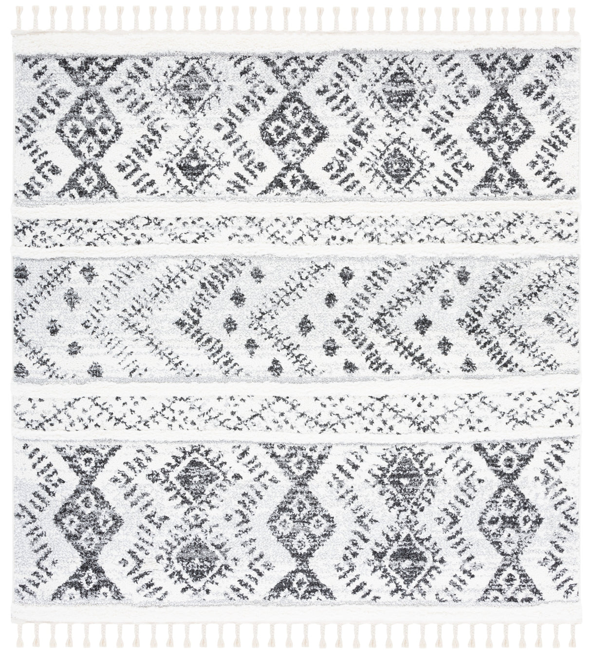 Safavieh Moroccan Tassel Shag Mts630A Ivory/Grey Rug.