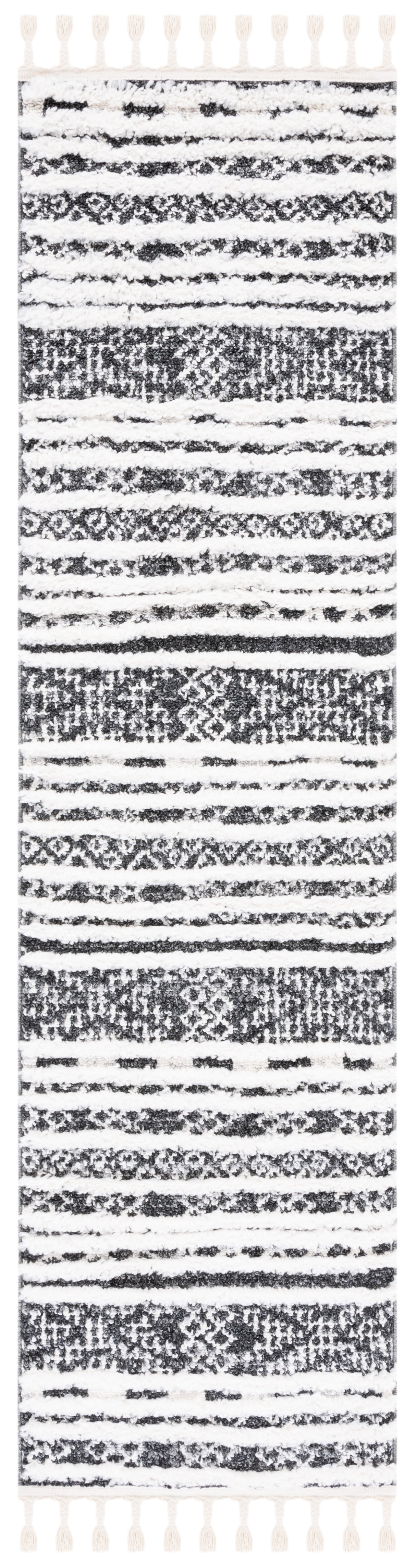 Safavieh Moroccan Tassel Shag Mts632Z Black/Ivory Rug.