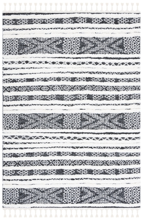 Safavieh Moroccan Tassel Shag Mts632Z Black/Ivory Rug.