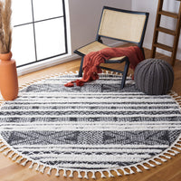 Safavieh Moroccan Tassel Shag Mts632Z Black/Ivory Area Rug