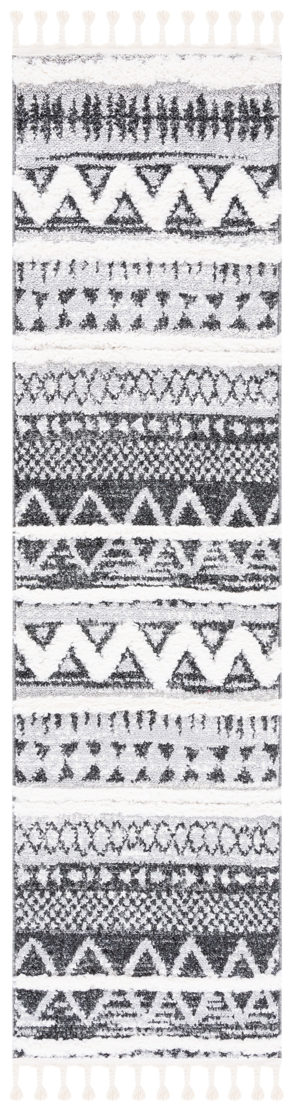 Safavieh Moroccan Tassel Shag Mts634F Grey/Black Rug.
