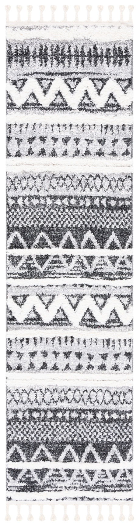 Safavieh Moroccan Tassel Shag Mts634F Grey/Black Rug.