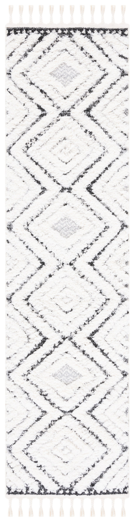 Safavieh Moroccan Tassel Shag Mts636A Ivory/Grey Rug.
