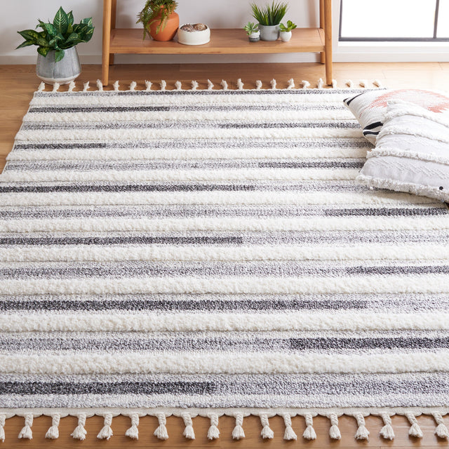 Safavieh Moroccan Tassel Shag Mts648A Ivory/Grey Rug.