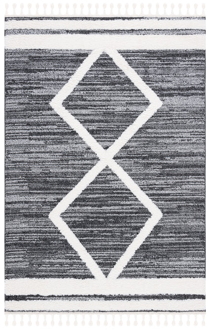 Safavieh Moroccan Tassel Shag Mts650Z Black/Ivory Area Rug