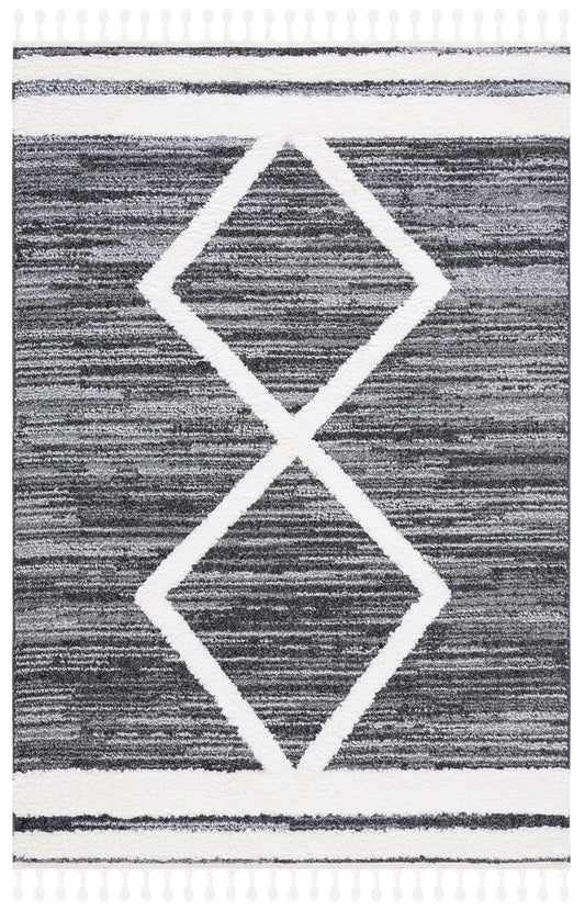 Safavieh Moroccan Tassel Shag Mts650Z Black/Ivory Area Rug