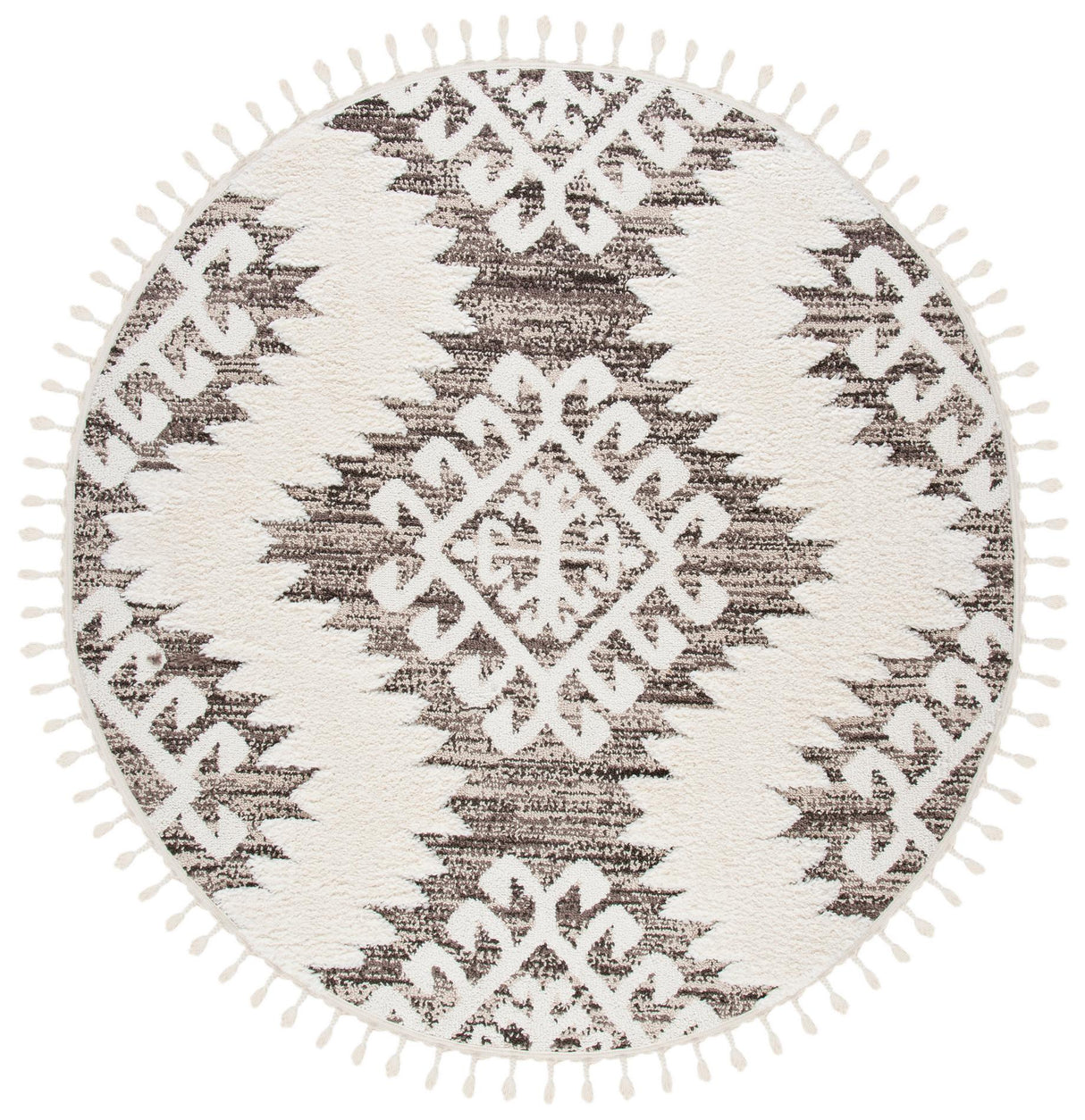 Safavieh Moroccan Tassel Shag Mts652A Ivory/Brown Rug.