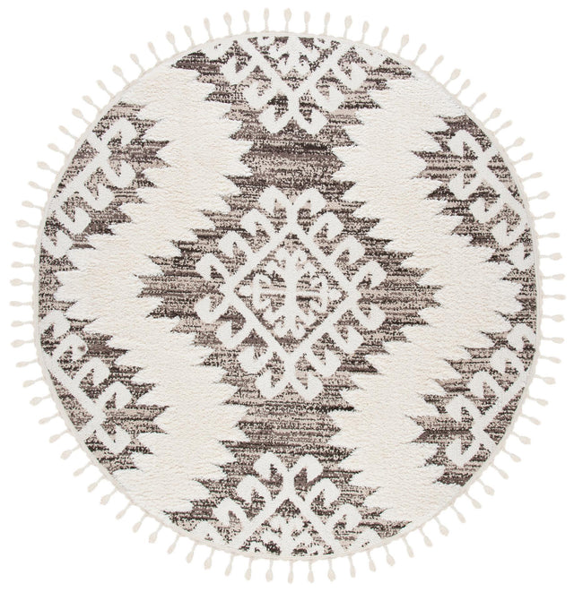 Safavieh Moroccan Tassel Shag Mts652A Ivory/Brown Area Rug