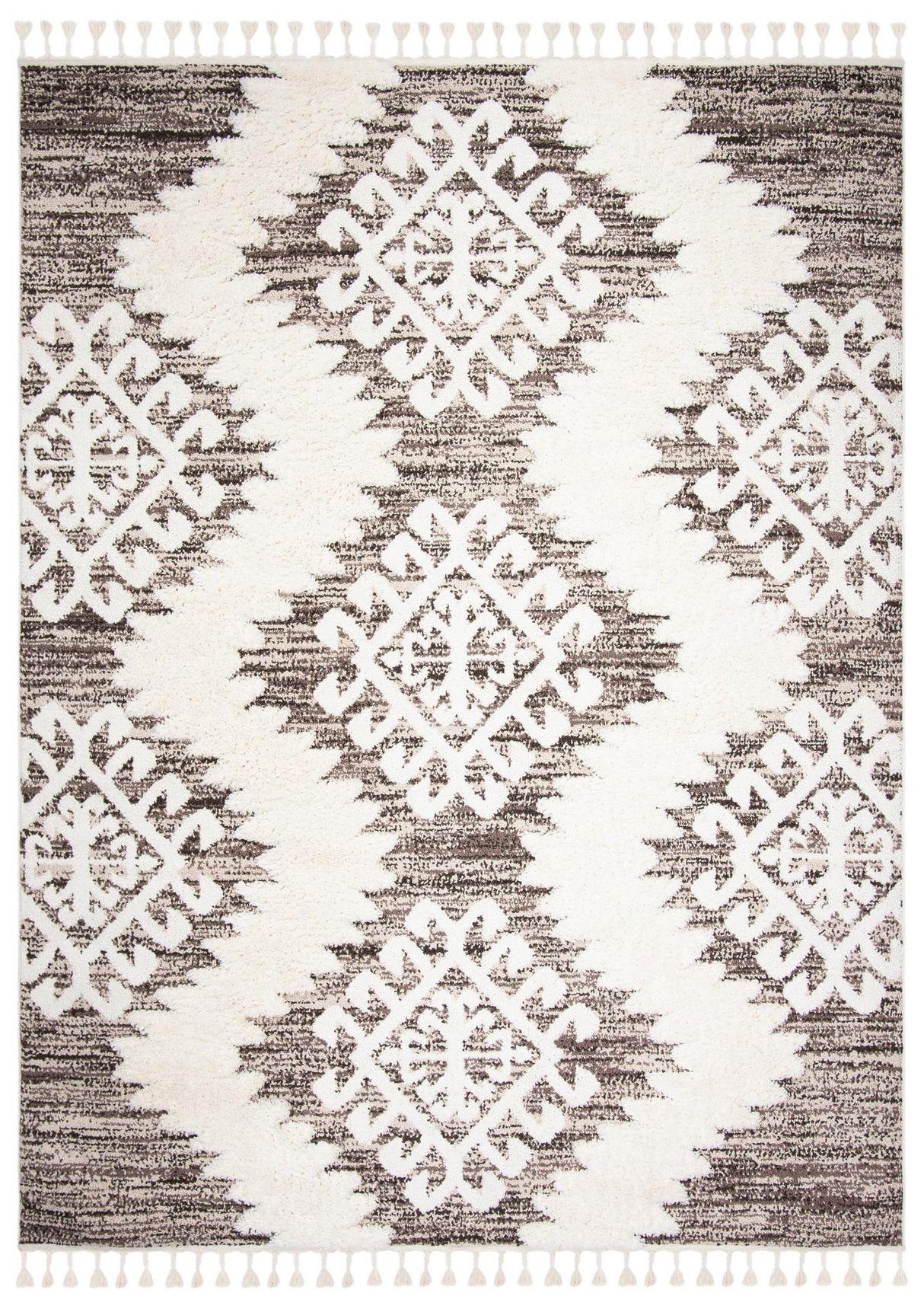 Safavieh Moroccan Tassel Shag Mts652A Ivory/Brown Rug.