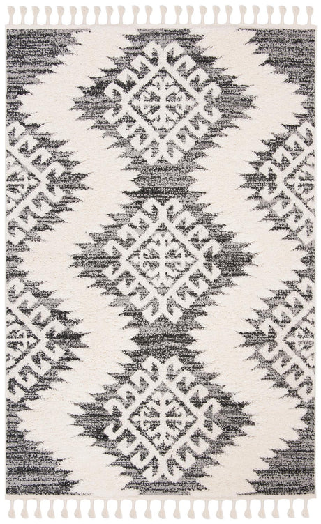 Safavieh Moroccan Tassel Shag Mts652F Ivory/Grey Area Rug