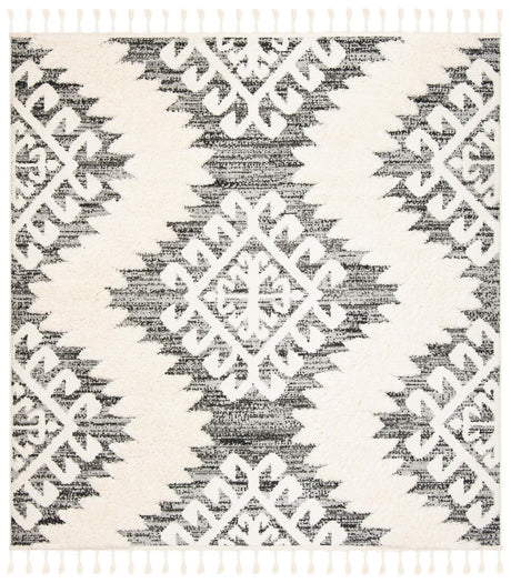 Safavieh Moroccan Tassel Shag Mts652F Ivory/Grey Area Rug