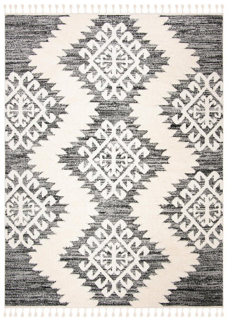 Safavieh Moroccan Tassel Shag Mts652F Ivory/Grey Area Rug