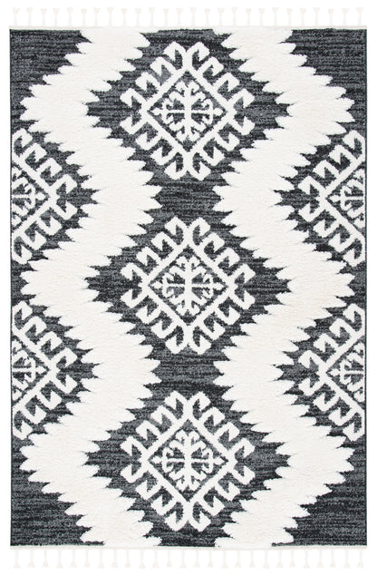 Safavieh Moroccan Tassel Shag Mts652H Dark Grey/Ivory Area Rug