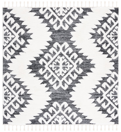 Safavieh Moroccan Tassel Shag Mts652H Dark Grey/Ivory Area Rug