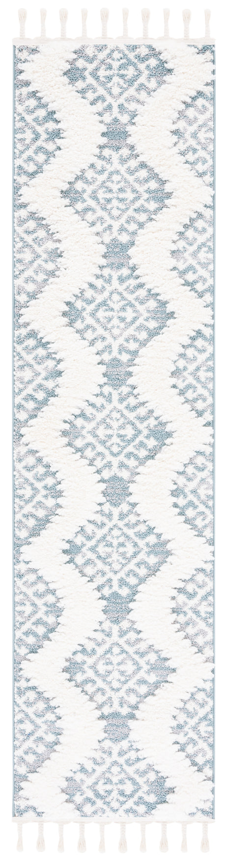 Safavieh Moroccan Tassel Shag Mts652K Teal/Ivory Area Rug