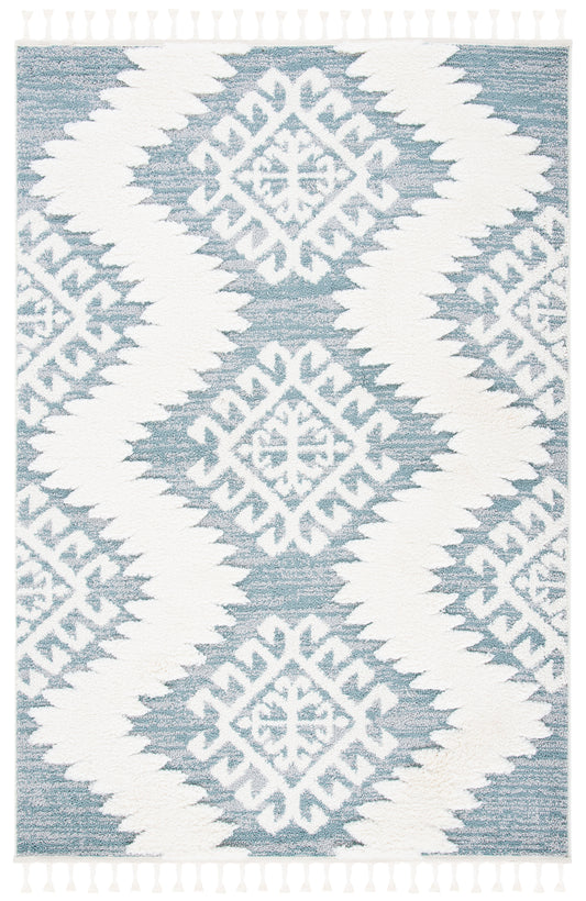 Safavieh Moroccan Tassel Shag Mts652K Teal/Ivory Area Rug