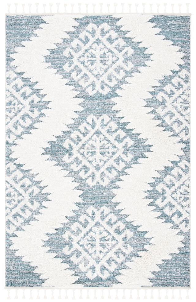 Safavieh Moroccan Tassel Shag Mts652K Teal/Ivory Rugs.