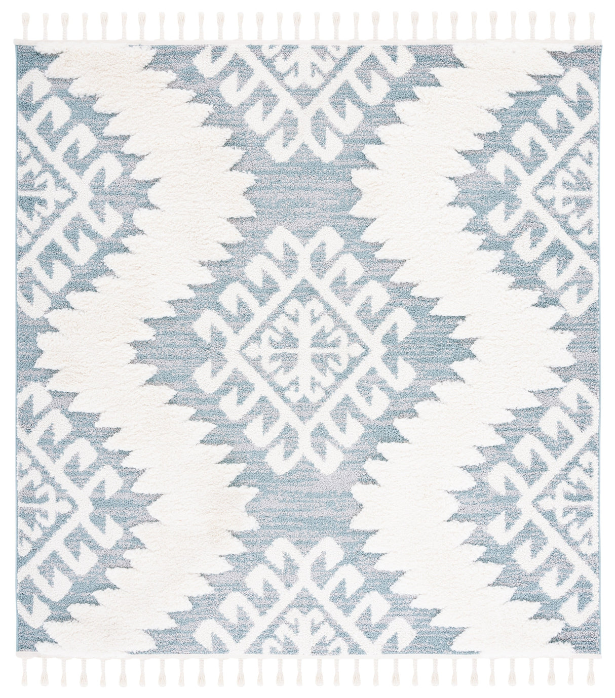 Safavieh Moroccan Tassel Shag Mts652K Teal/Ivory Rugs.