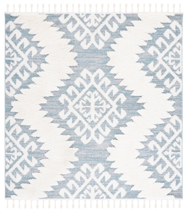 Safavieh Moroccan Tassel Shag Mts652K Teal/Ivory Rugs.