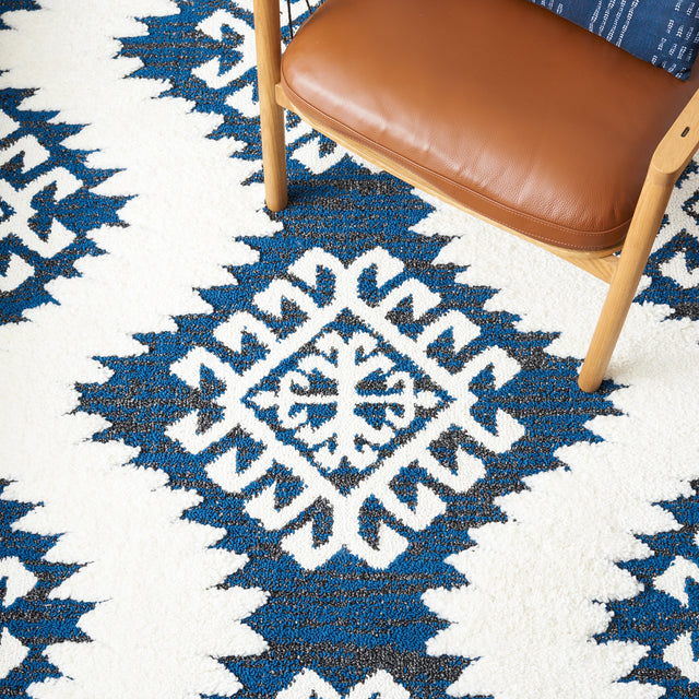 Safavieh Moroccan Tassel Shag Mts652N Navy/Ivory Rugs.