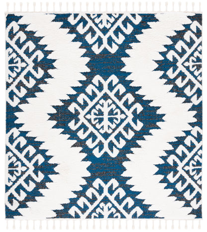 Safavieh Moroccan Tassel Shag Mts652N Navy/Ivory Area Rug