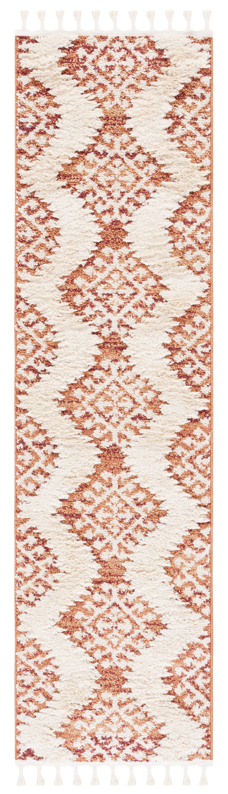 Safavieh Moroccan Tassel Shag Mts652P Orange/Ivory Rug.