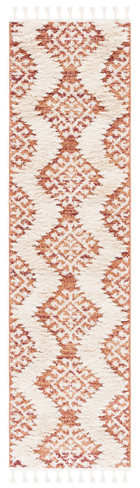 Safavieh Moroccan Tassel Shag Mts652P Orange/Ivory Area Rug