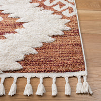 Safavieh Moroccan Tassel Shag Mts652P Orange/Ivory Area Rug