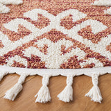 Safavieh Moroccan Tassel Shag Mts652P Orange/Ivory Rug.