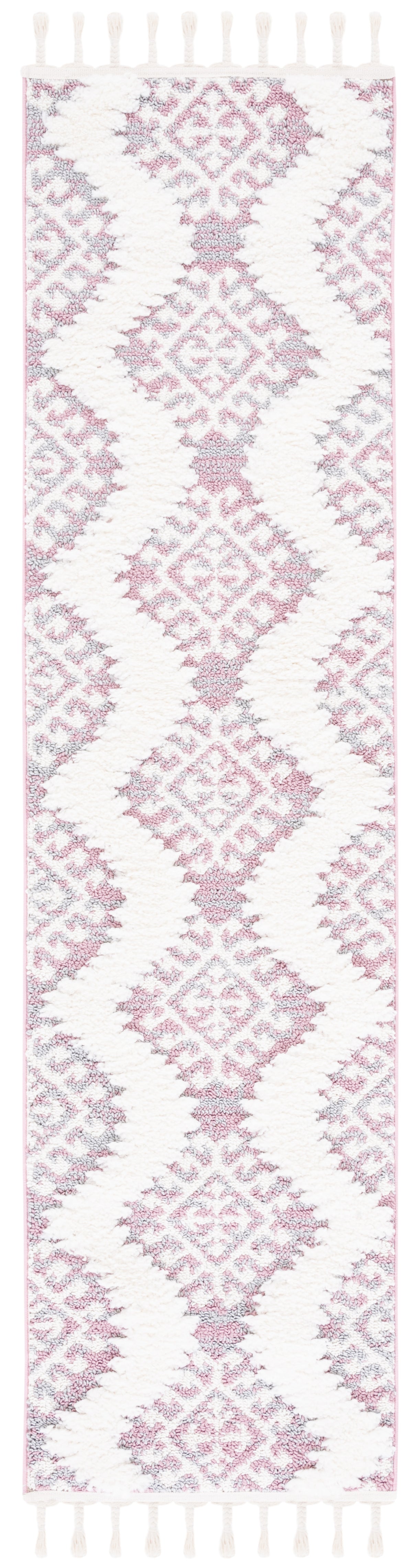 Safavieh Moroccan Tassel Shag Mts652U Pink/Ivory Rugs.